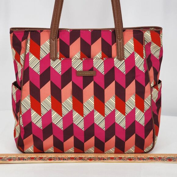 Vera Bradley 2016 Bohemian Chevron Preppy Poly Zip Top Tote Bag - Picture 11 of 12